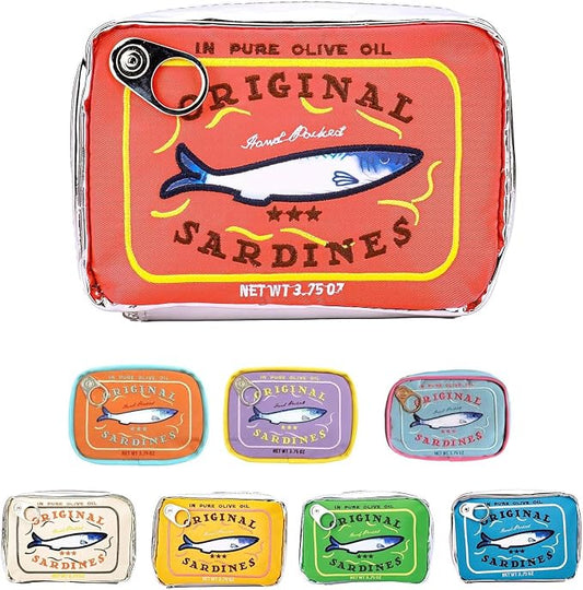 Canned Sardines Makeup Bag, Canned Sardines Style Toiletry Bag Cute Travel Bag Creative Cute Makeup Bag Aesthetic Toiletry Bag for Women