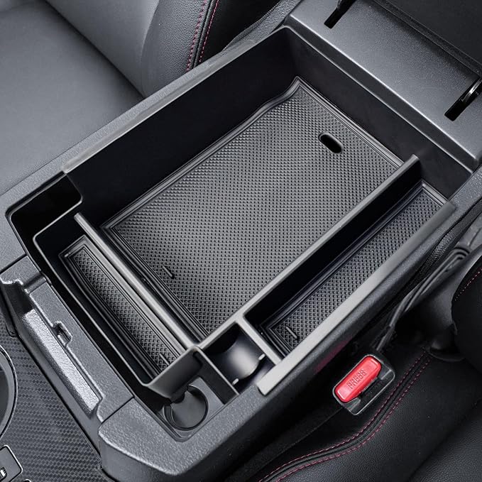 EDBETOS Full Size Center Console Organizer Tray Compatible with Toyota 4Runner Accessories 2010-2020 2021 2022 2023 2024 Insert Armrest Box Secondary Storage Divider ABS Materials, Black Trim