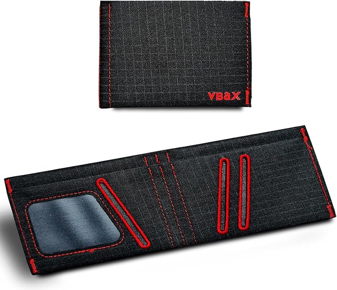 Minimalist RFID Blocking Slim Wallet for Men – Waterproof Microfiber Front Pocket Bifold Card Holder – Holds 10 Cards & Cash (Inferno Edition)