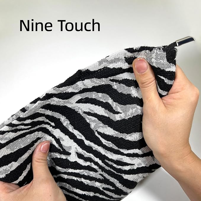 Zebra Print Makeup Bag for Women,Travel Make up Bag with Zipper Lining, Canvas Makeup Pouch for Purse, Cosmetic Pouch for Toiletry, Cosmetic, Sunscreen, Hygiene, Skincare, SPF, Medicine, Sunblock