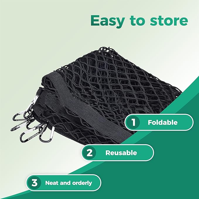 Stretchable Cargo Net with Hooks - Adjustable Elastic Trunk and Truck Bed Storage Organizer for Cars and Trucks, Ideal for Securing Light Loads, Easy to Install,6' x 4'