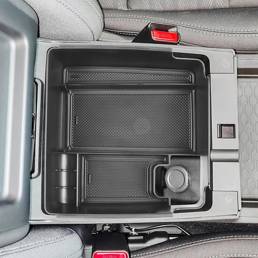 HGWEI Center Console Organizer Compatible with 2022 2023 2024 2025 2026 Nissan Frontier Interior Accessories, Pickup Truck Armrest Secondary Storage Box ABS Insert Tray Coin Container, Black