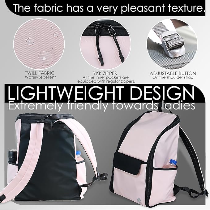 Travel Laptop Backpack Large Hanging Toiletry Organizer Water-Repellent Hygiene Bag (Pink)