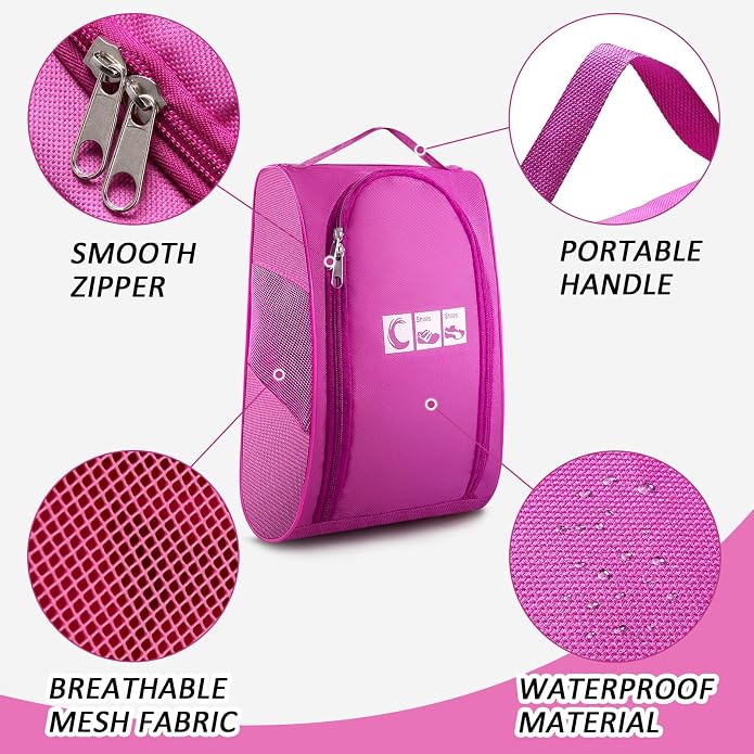 Ailaka Portable Oxford Travel Shoe Bag, Waterproof Shoe Packing Storage Organizer with Zipper Closure