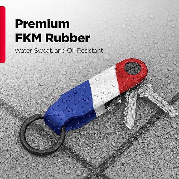 KeySmart Loop - Keychain Key Holder, FKM Silicone Compact Key Organizer for Key Chain, Clutter-Free Compact EDC Key Chains