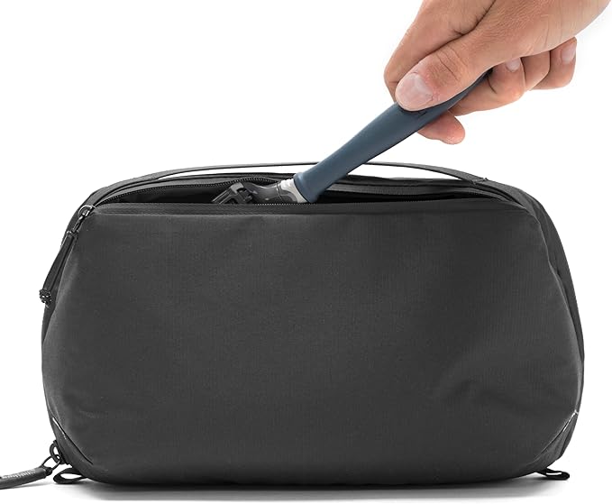 Peak Design Wash Pouch, Black, Weatherproof Travel Toiletry Bag, Upright or Hanging Dopp Kit with Pockets, Magnetic Toothbrush Pocket, Wide UltraZip Opening, Toiletry Bag for Men and Women