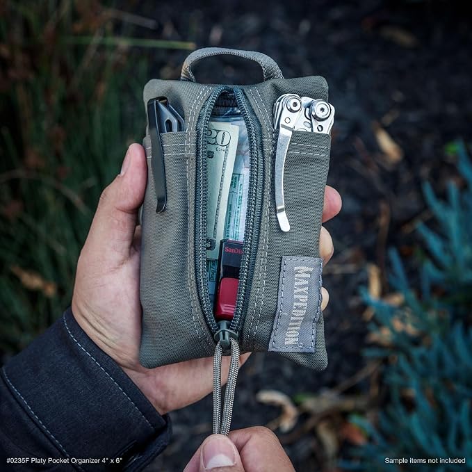 MAXPEDITION Platy Pocket Organizer, Durable EDC Tool Pouch for Men, Neck Wallet with Paracord Lanyard, Holds Flashlight, Multitool, Pen, Notebook
