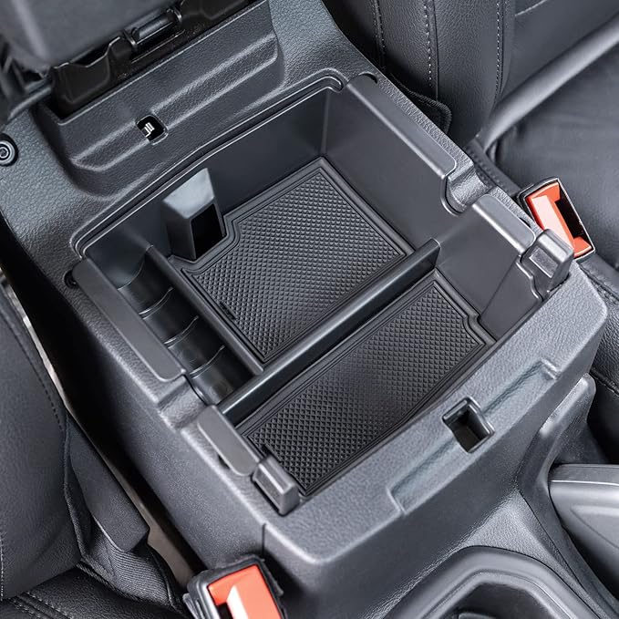 PIMCAR Center Console Organizer for Jeep Wrangler JL/JLU (2018-2026) & Gladiator JT (2020-2026) | Armrest Storage Tray | Interior Accessories (Not for JK/JKU) | Black Liner Trim