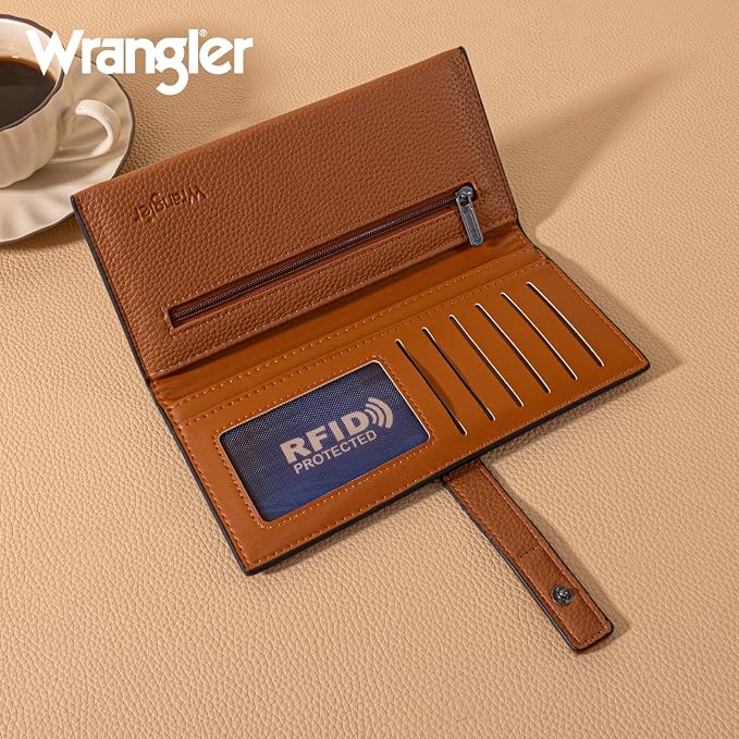 Montana West X Wrangler Wallets Women RFID Blocking Bifold Wallets, Card Cases & Money Organizers Clutch Wallet