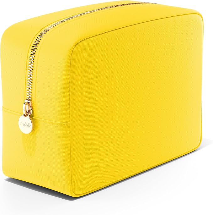 Embla Large Makeup Bag and Waterproof Nylon Travel Toiletry Bag, Large Capacity Cosmetic Zipper Pouch, Yellow