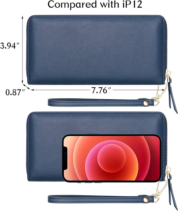 GEEAD Custom Design Wristlet Wallets for Women PU Leather RFID Blocking Wallet