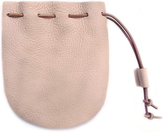 Fantastic Workmanship Genuine Leather Drawstring Coin Purse