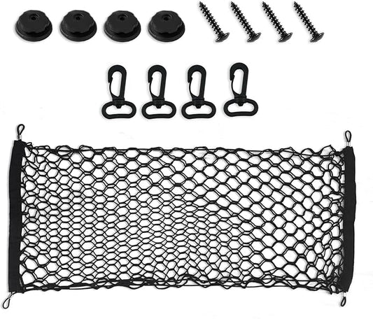 Cargo Net Stretchable, Trunk Net for SUV, Adjustable Elastic Trunk Storage Net with Hook, Universal Truck Bed Organizer Car Interior Accessories Fit for Most SUVs, Vehicles and Trucks