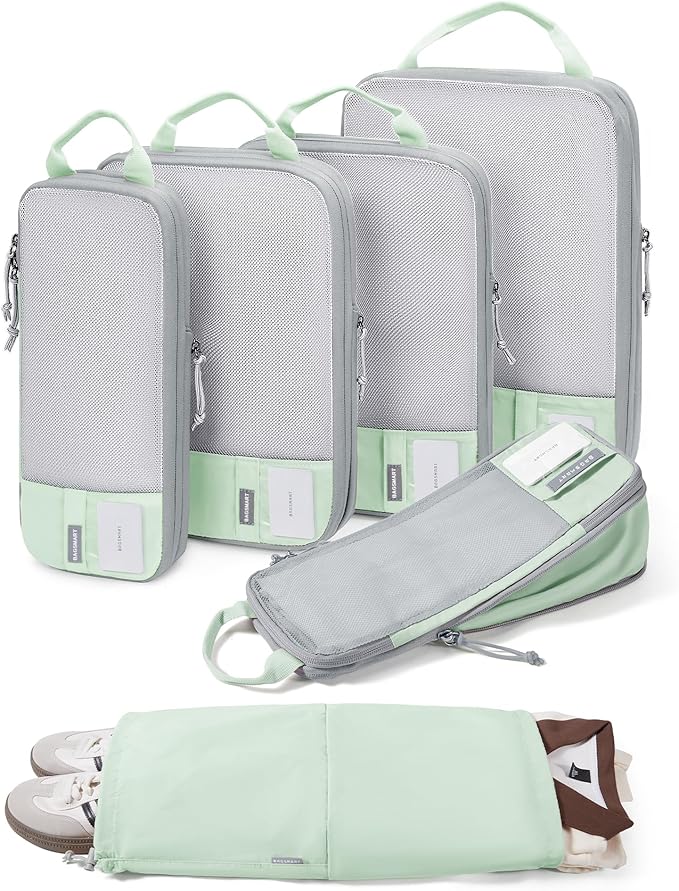 BAGSMART 6 Set /4 Set/2 Set Compression Packing Cubes for Travel, Lightweight Luggage Organizer Bags, Durable Space Saver Bags Travel Essentials