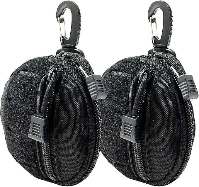 1000D Laser Cut Molle Pouch EDC Pouch Tactical Round Zipper Bag Case Coin Pouches Coin Purse Keychain Little Change Wallet Wireless Headset Pack Gadget Bag