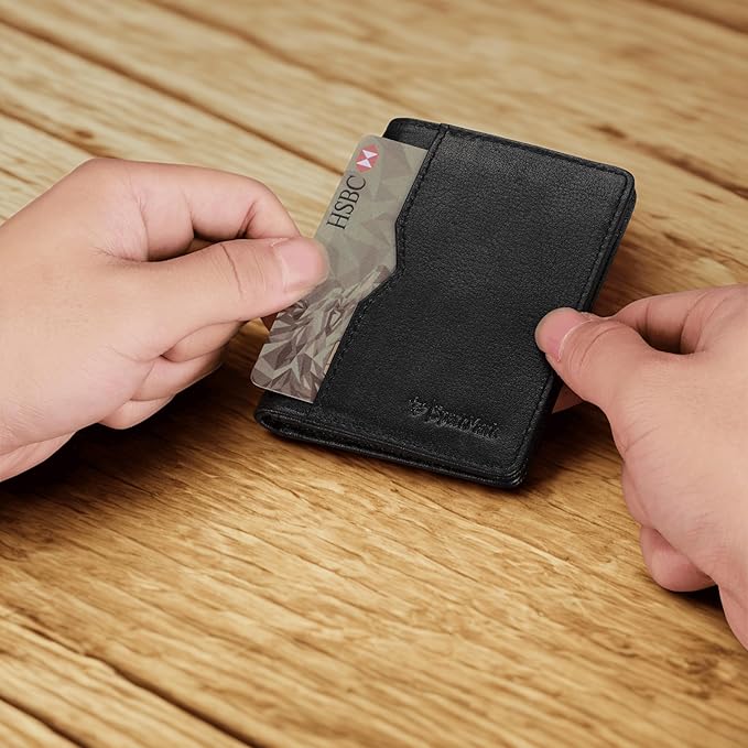 RFID Blocking Slim Wallet for Men | Thin Bifold Credit Card Holder Wallet | Mens Wallet Slim Business Card Case | Minimalist Front Pocket wallet with Gift Box