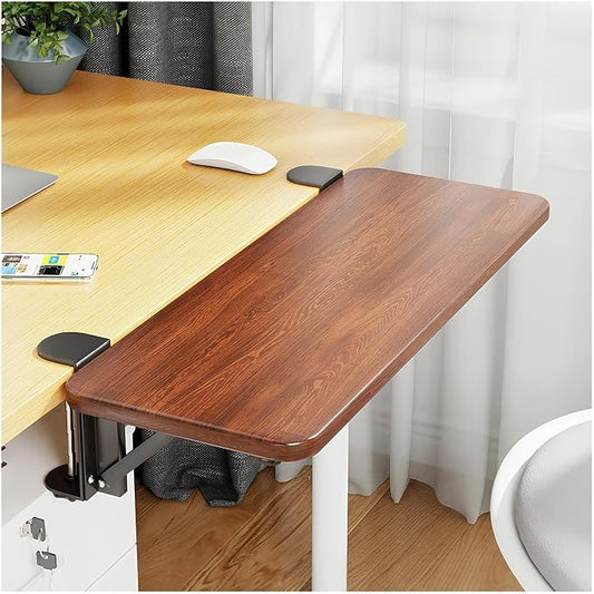 Ergonomics Desk Extender Tray Wooden Desk Extender, Large Size Foldable Keyboard Drawer Tray Can Be Used As Armrests Shelves Desktop Extensions for Home and Office(70 * 25cm)