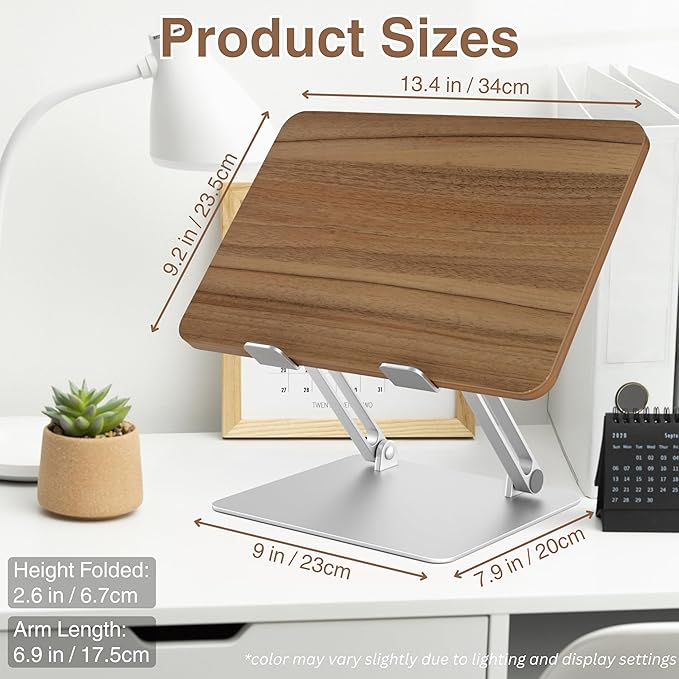 AVARO Adjustable Laptop Stand ??Ergonomic Laptop Stand with Customizable Height & Angle, Robust Design Laptop Riser for Desk, Portable, Foldable & Durable Computer Stand for Home or Office Use