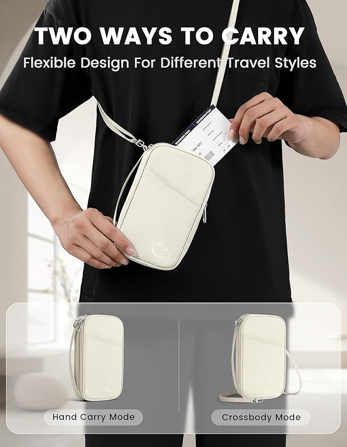 Travelkin 2-in-1 Passport Holder & Travel Organizer for Family with RFID Blocking, Multiple Passport Wallet for Men Women, Travel document holder for Credit Cards, Cash, and Electronic Essentials