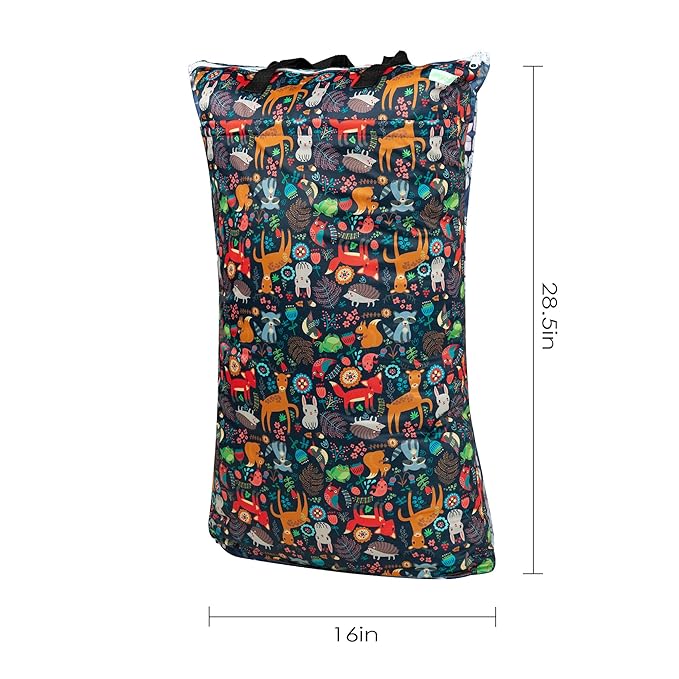 wegreeco Reusable Hanging Wet Dry Cloth Diaper Bag (Animal)