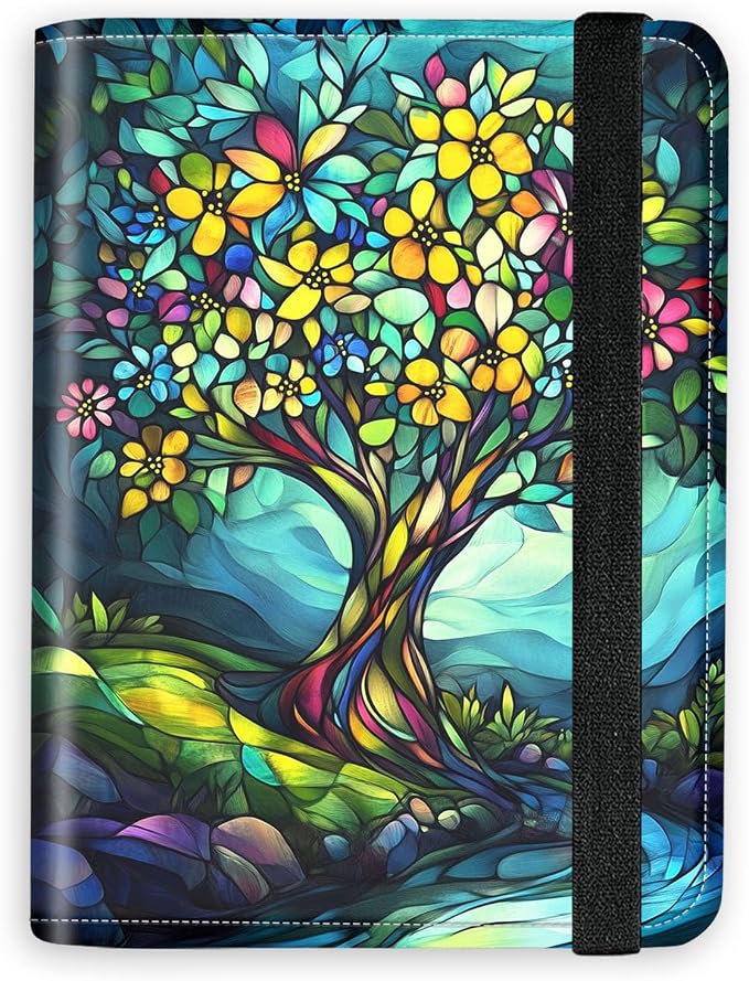 [Large Tree of Life Ultra-Slim Passport Holder Wallet with Pen Loop, RFID Blocking Faux Leather Travel Passport Cover, Compact Boarding Pass & Card Case Organizer for Women & Men