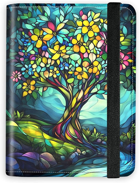 [Large Tree of Life Ultra-Slim Passport Holder Wallet with Pen Loop, RFID Blocking Faux Leather Travel Passport Cover, Compact Boarding Pass & Card Case Organizer for Women & Men