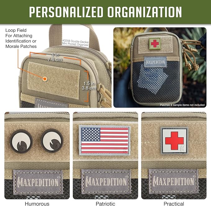 MAXPEDITION Double-Decker Pocket Organizer, Tactical Tool Pouch for Organization, EDC Pouch for Everyday Carry