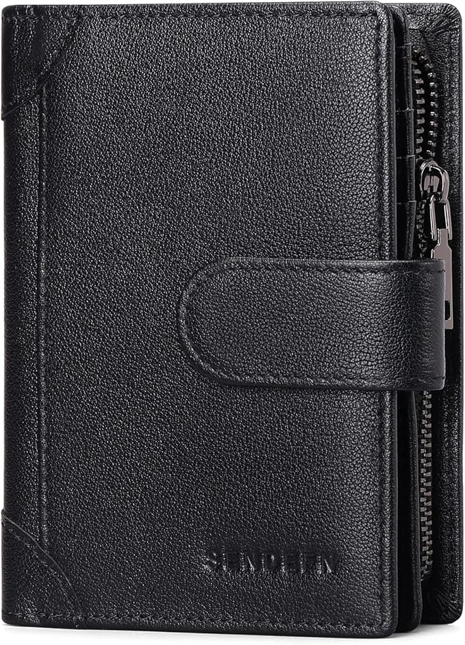 SENDEFN Men's Wallet Genuine Leather Bifold RFID Blocking Wallets for Men Credit Card Holder with Coin Pocket