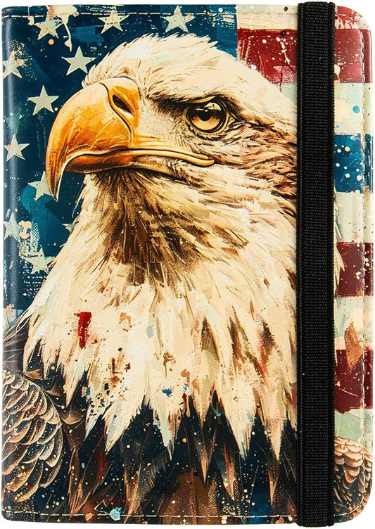Passport Holder,Cute Passport Cover,Travel Wallet with Credit Card Slots Rfid passport Wallet Waterproof Documents Organizer Women Men (Bald eagle)