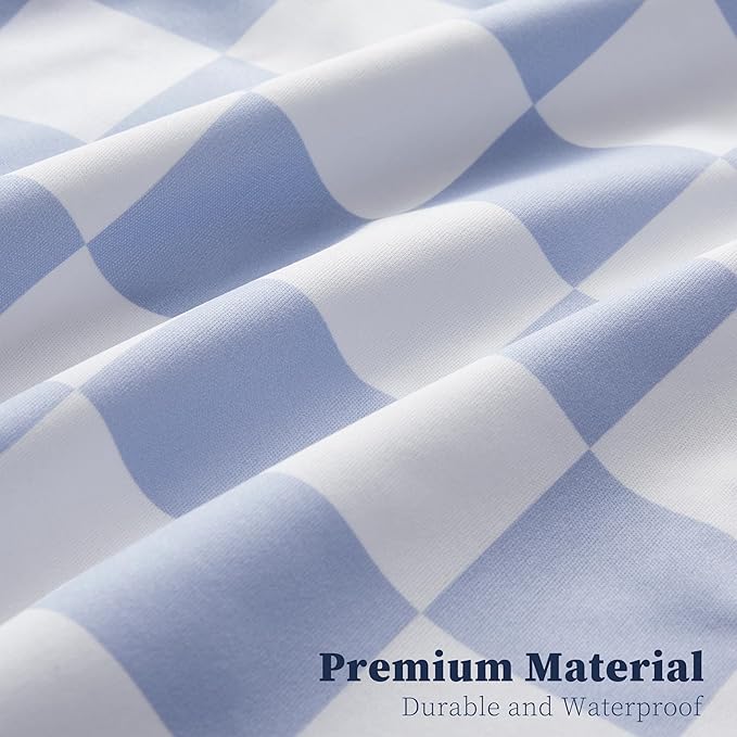 Ohocut Checkered 2 Pcs Large Travel Laundry Bags for Dirty Clothes, Aesthetic Trendy Waterproof Washable Laundry Bag with Handle for Travel, Gym, Swimming Pool, Blue
