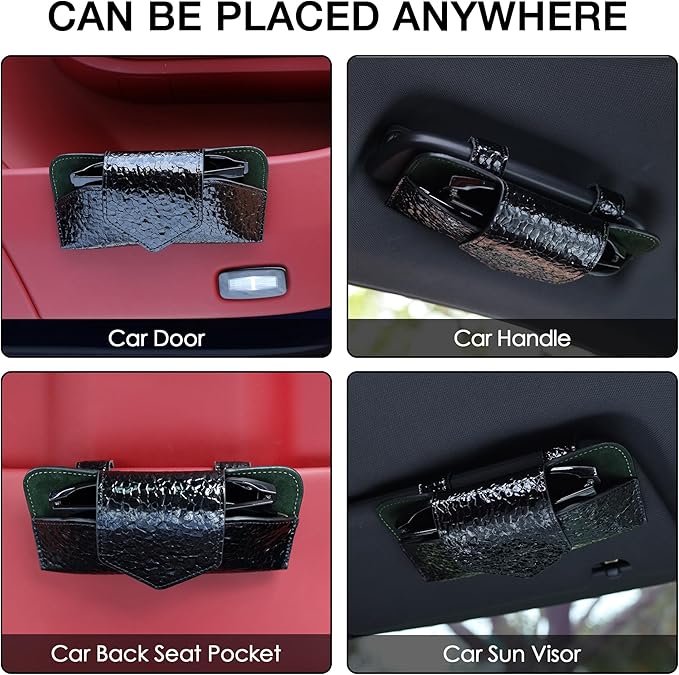 COOLYOUTH Sunglass Holder for Car Visor Car Sunglass Holder Glasses Holder with Clip Car Accessories for Women Men