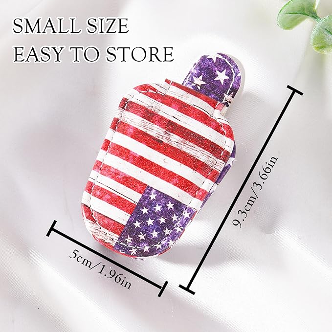 HemerVows Sunglass Holder for Car, Vintage American Flag Print Magnetic Leather Visor Sunglasses Holder Clip, Universal Sun Visor Accessory Eyeglass Clip for SUV Pickup Truck