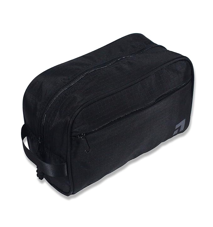 Waterproof Nylon Dopp Kit - Shaving Toiletry Bag Organizer (Black)