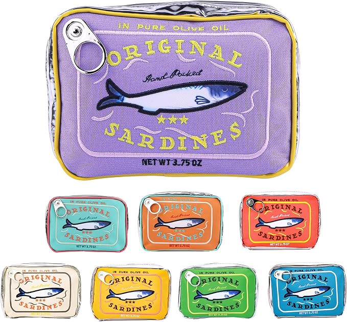 Canned Sardines Makeup Bag, Canned Sardines Style Toiletry Bag Cute Travel Bag Creative Cute Makeup Bag Aesthetic Toiletry Bag for Women