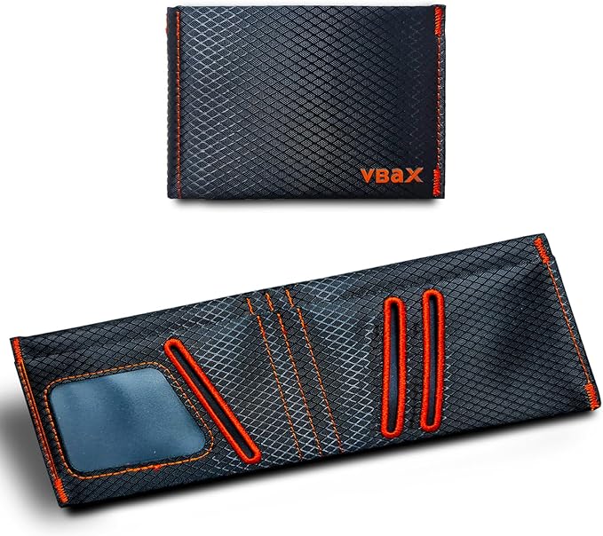 Minimalist RFID Blocking Slim Wallet for Men – Waterproof Microfiber Front Pocket Bifold Card Holder – Holds 10 Cards & Cash (Hexa Ember Edition)