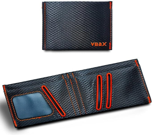 Minimalist RFID Blocking Slim Wallet for Men – Waterproof Microfiber Front Pocket Bifold Card Holder – Holds 10 Cards & Cash (Hexa Ember Edition)
