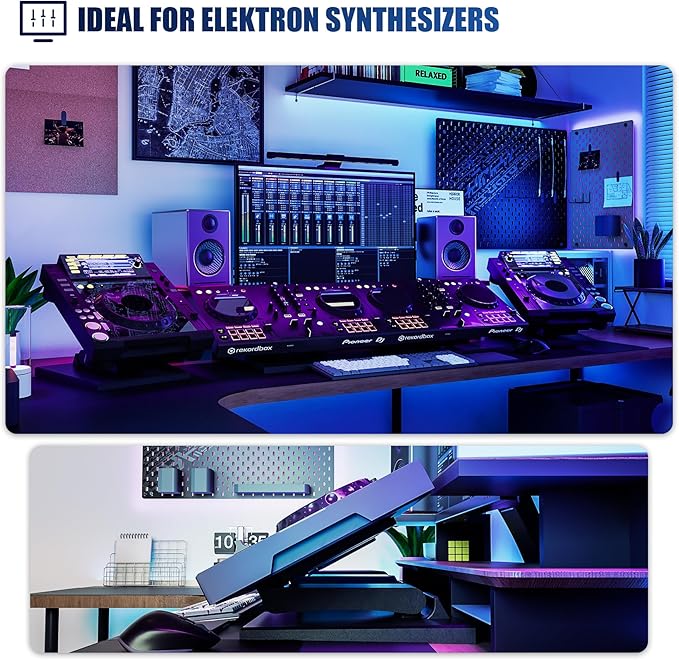 Upgraded Adjustable Folding VESA Stand for 10??4" Screens ??Includes Extension for Recessed VESA, 75x75/100x100mm Compatible, Ideal for Tablets, DJ Gear, POS, Secondary Monitors