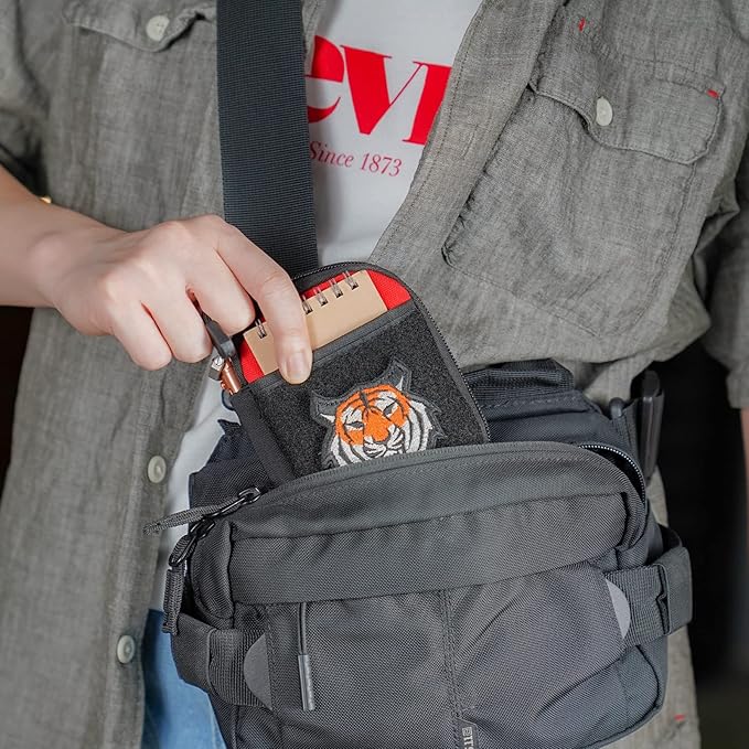 Sayram EDC Pouch, Pocket Organizer, Mighty Pouch for Men, EDC Bags with Patches, Small Tool Pouch with D-Ring