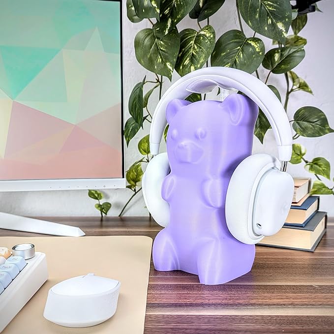 Gummy Bear Headphone Stand Hanger - Cute Headset Holder - Kawaii Desk Accessories - Compatible with Most Headphones (Mint)