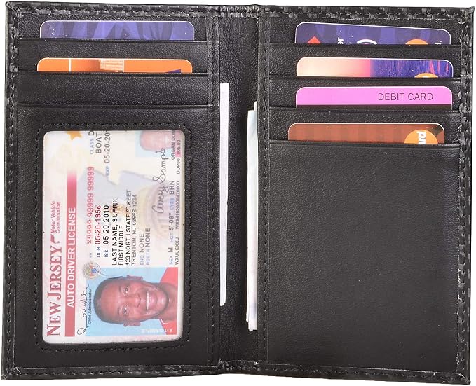 Slim Thin ID/Credit Card Holder RFID Genuine Leather Bifold Front Pocket Wallet