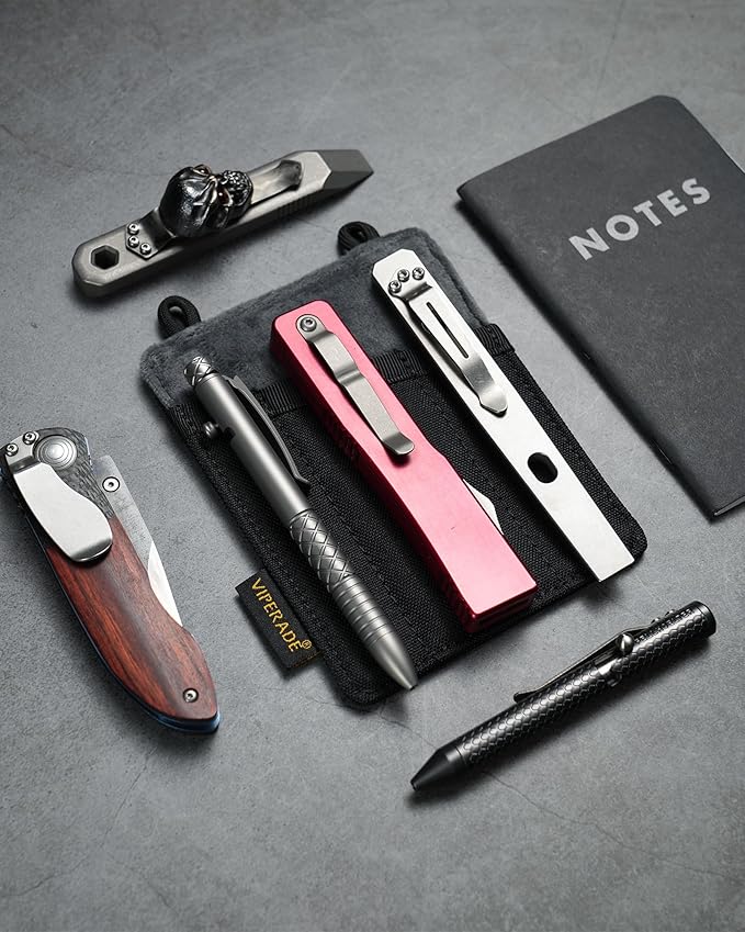VIPERADE Slim EDC Pouch, Mini Pocket Organizer for Men, EDC Belt Organizer for Knife/Flashlight/Pen/Pry Bar/Mini Tools/Pocket Notebook