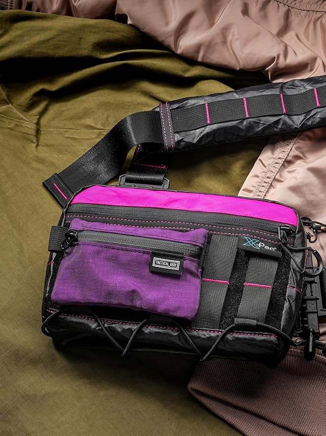 TACTICAL_GEEK Storage A5 EDC Storage Pouch Set, Molle EDC Gadget Pouch, Multi-Functional Utility Small Tool Pocket for Daily Carry (Purple)