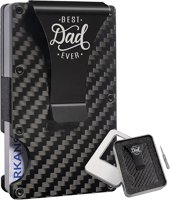 Kullder Dad Wallet - Engraved Best Dad Ever Gifts for Fathers Day from Son or Daughter