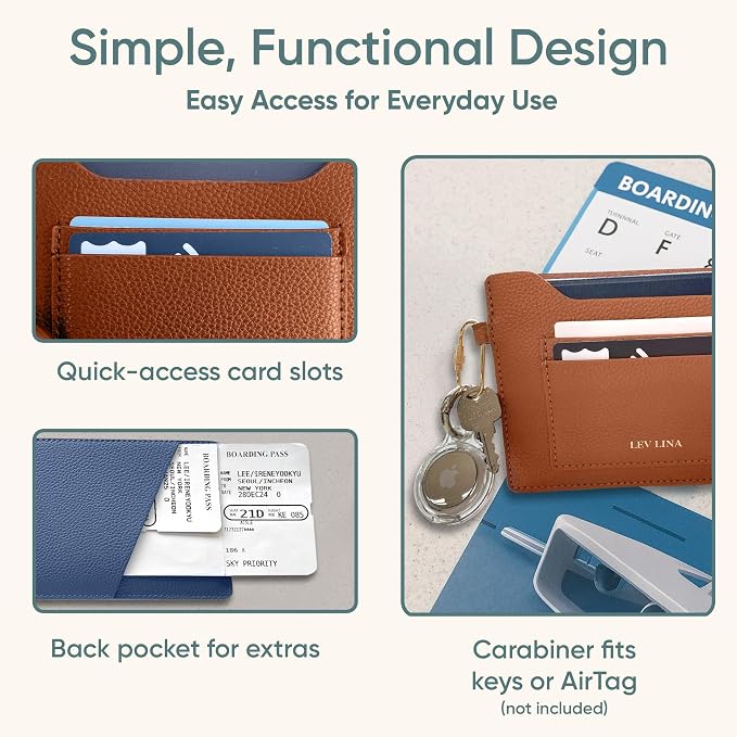 Passport Holder – Slim RFID Blocking Leather Passport Wallet with Built-In RFID Protection & Black-Tone Carabiner, Travel Essentials (BLACK - Clip Carabiner)