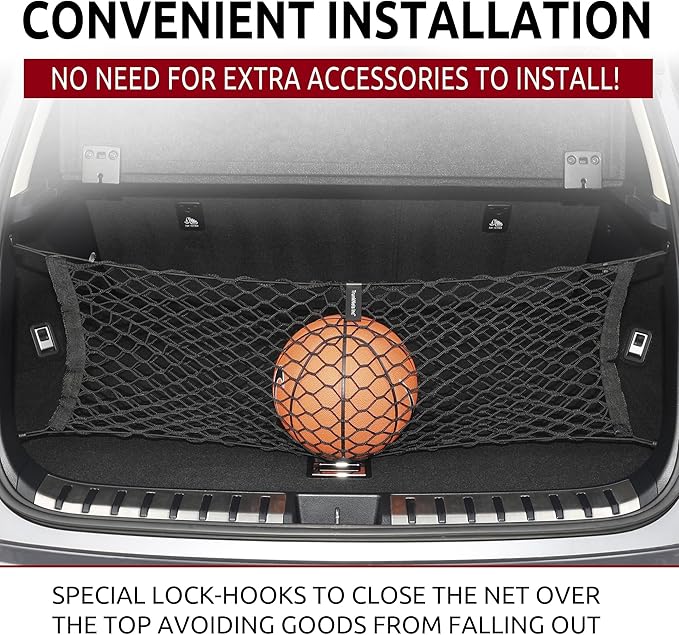 Envelope Style Automotive Elastic Trunk Mesh Cargo Net for Lexus NX 2015-2025 - Premium Trunk Organizer and Storage - Luggage Net for Crossover - Best Car Organizer for Lexus NX