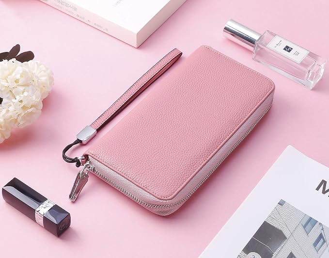 Lavemi Small Compact Women Wallet RFID Blocking Genuine Leather Bifold Purse with ID Windows