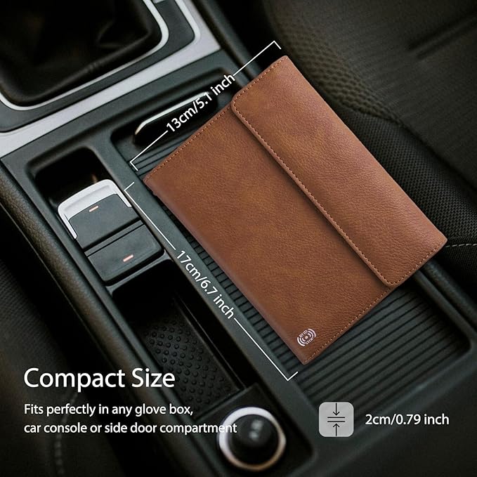 WALNEW RFID Passport Holder Travel Organizer, Fits International Driving Permit (IDP), PU Leather Document Holder for One Passport, Stylish Travel Accessory, Brown