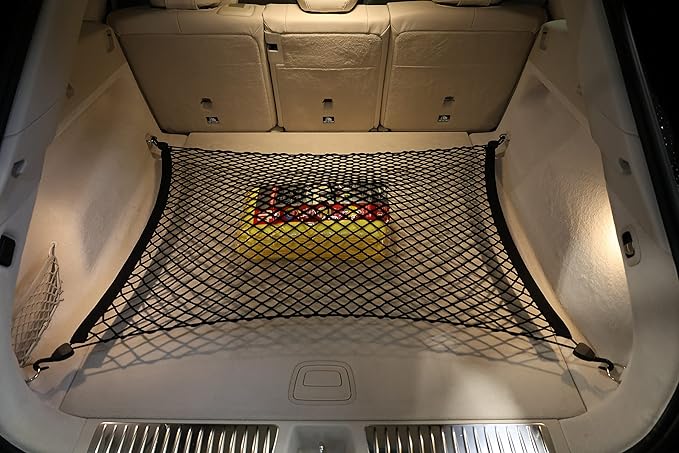 Floor Style Elastic Trunk Mesh Cargo Net for Mercedes-Benz EQS 450 4MATIC 580 2023-2025 - Premium Trunk Organizers and Storage - Luggage Net for SUV- Best Car Organizer for Mercedes-Benz EQS 450