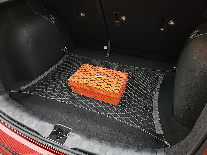 Floor Style Automotive Elastic Trunk Mesh Cargo Net for Nissan Kicks S SV 2022-2024 - Premium Trunk Organizer and Storage - Luggage Net for Crossover - Best Car Organizer for Nissan Kicks