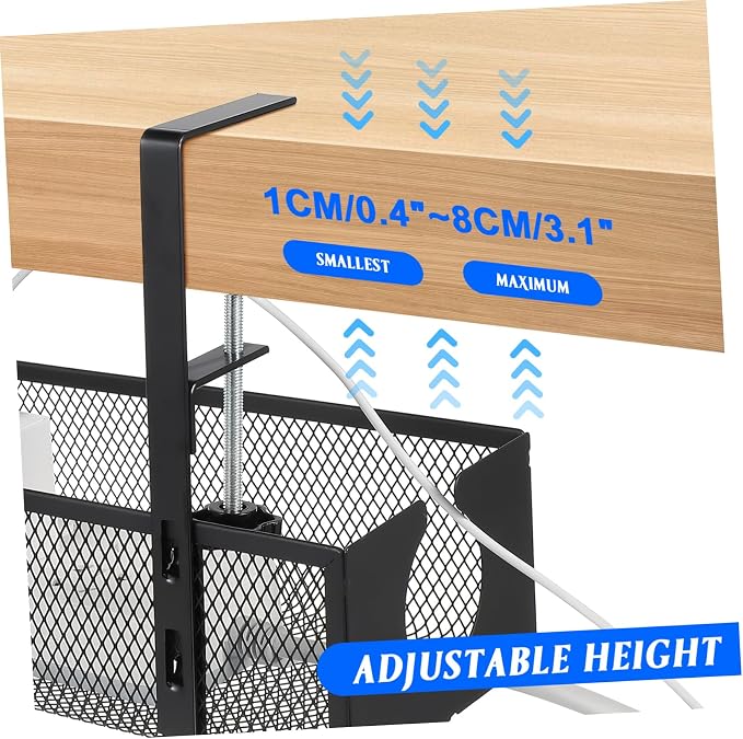 Veemoon Under Desk Cable Organizer Tray Capacity Metal Wire Storage for Home Installation Sturdy Design for Tidy Cord Management and Organization